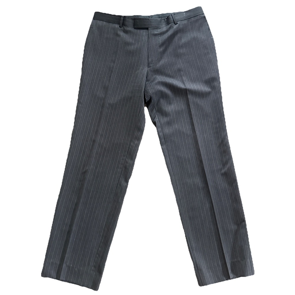 BOSS Dress Pants Men 36x30 Brown Pinstripe Wool Scorsese Movie Trousers USA